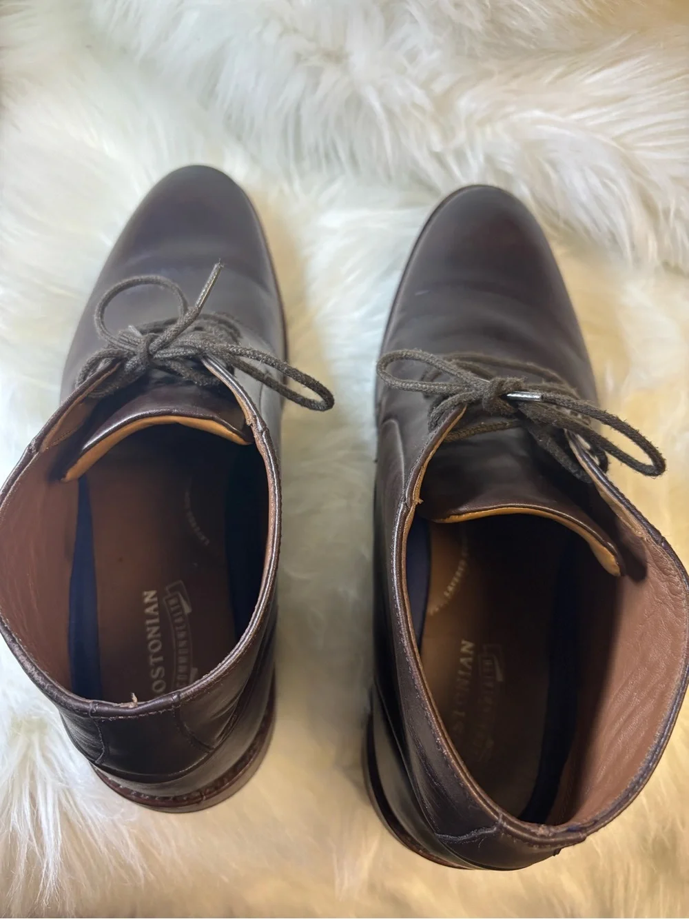 Bostonian Men's Brown Leather Chukka Boots Lace Up Ankle Casual Rubber Sole‎